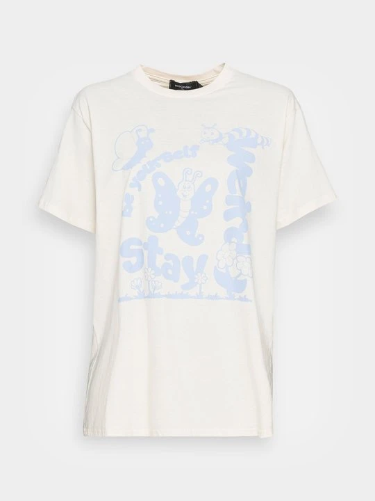 Zdjęcie produktu T-shirt z nadrukiem New Girl Order beżowy