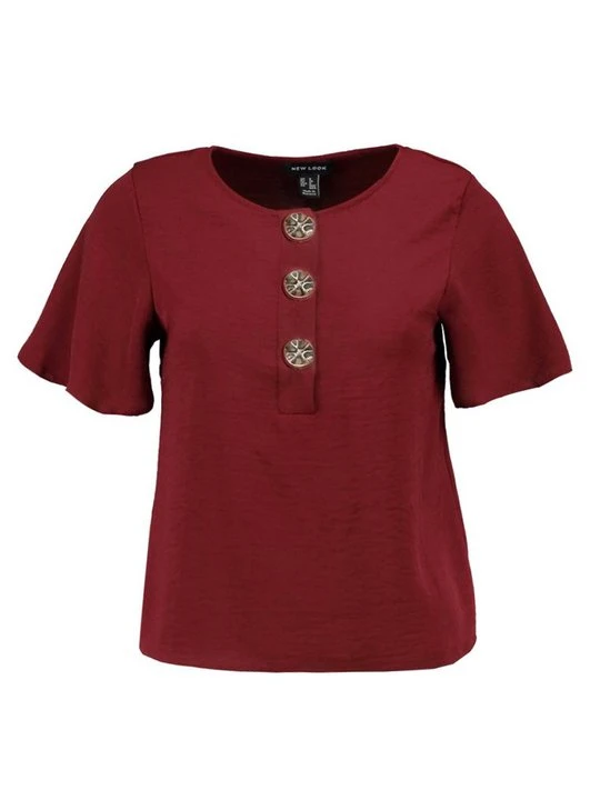Zdjęcie produktu T-shirt z nadrukiem New Look bordowy
