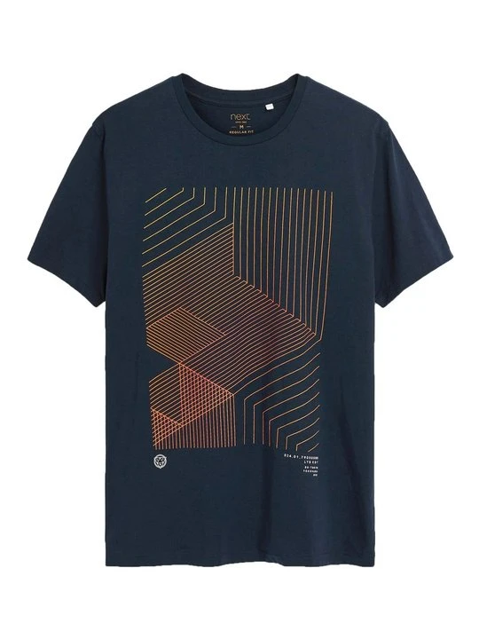 Zdjęcie produktu T-shirt z nadrukiem Next błękit królewski melanż