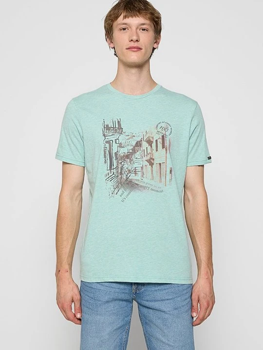 Zdjęcie produktu T-shirt z nadrukiem No Excess miętowy