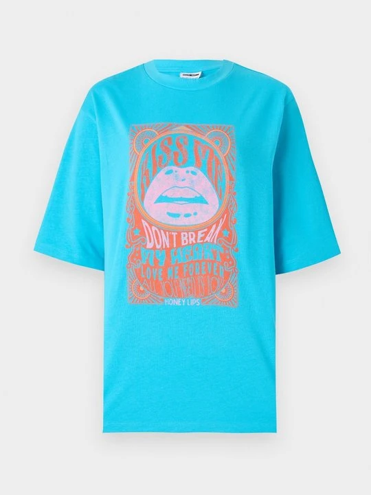 Zdjęcie produktu T-shirt z nadrukiem Noisy May niebieski