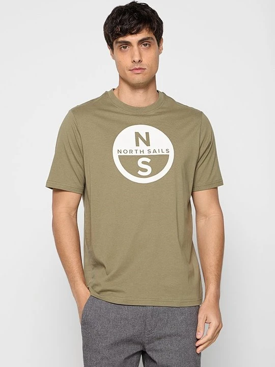 Zdjęcie produktu T-shirt z nadrukiem North Sails ciemnozielony