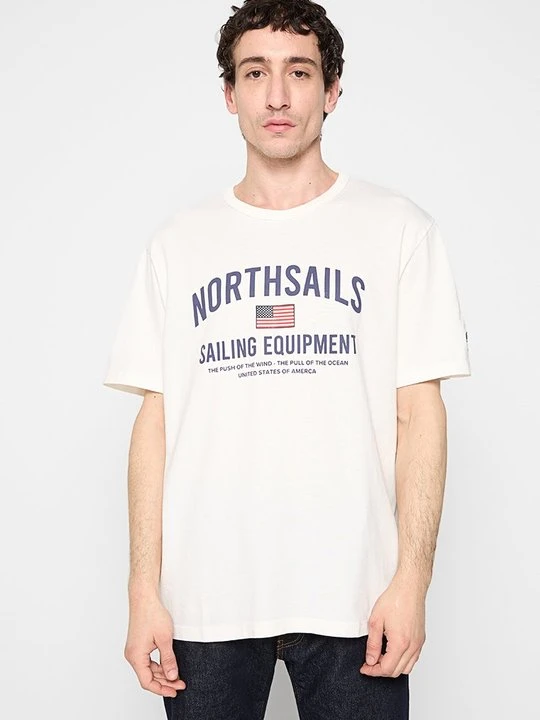 Zdjęcie produktu T-shirt z nadrukiem North Sails mleczny
