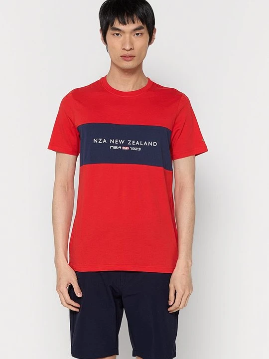 Zdjęcie produktu T-shirt z nadrukiem NZA New Zealand Auckland czerwony