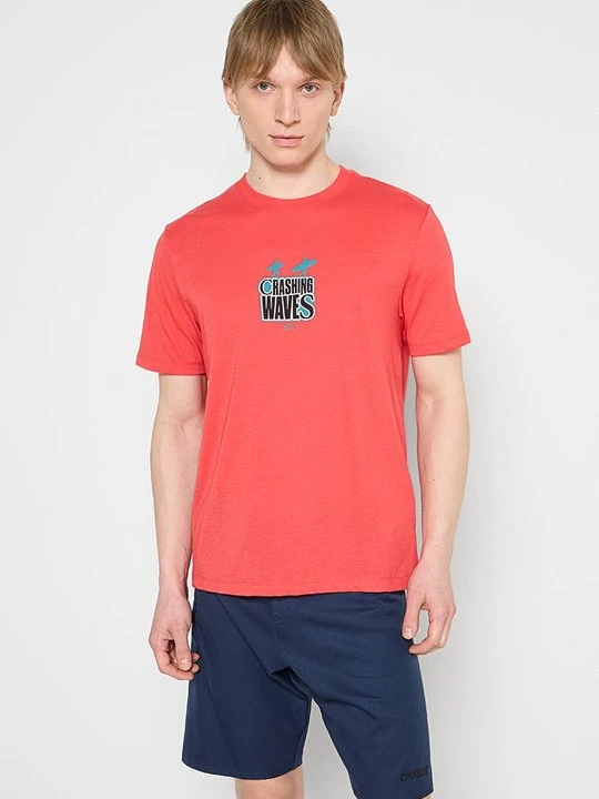 Zdjęcie produktu T-shirt z nadrukiem Oakley czerwony