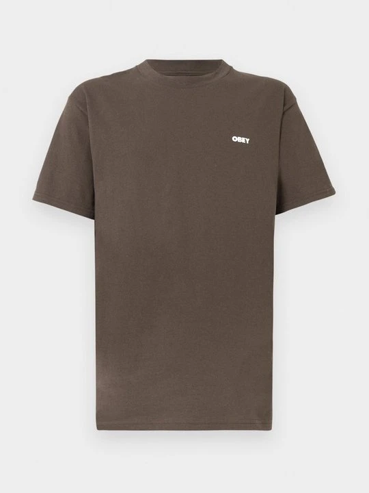 Zdjęcie produktu T-shirt z nadrukiem Obey Clothing ciemnobrązowy