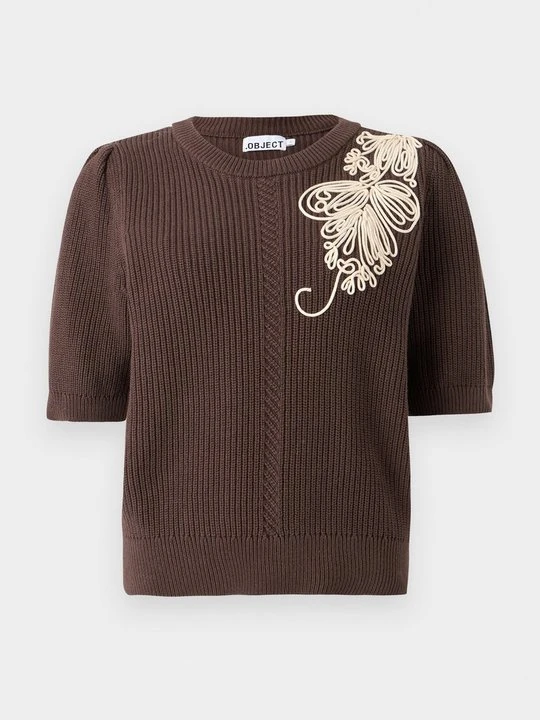 Zdjęcie produktu T-shirt z nadrukiem Object brązowy