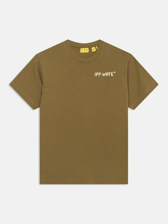 Zdjęcie produktu T-shirt z nadrukiem Off White oliwkowy