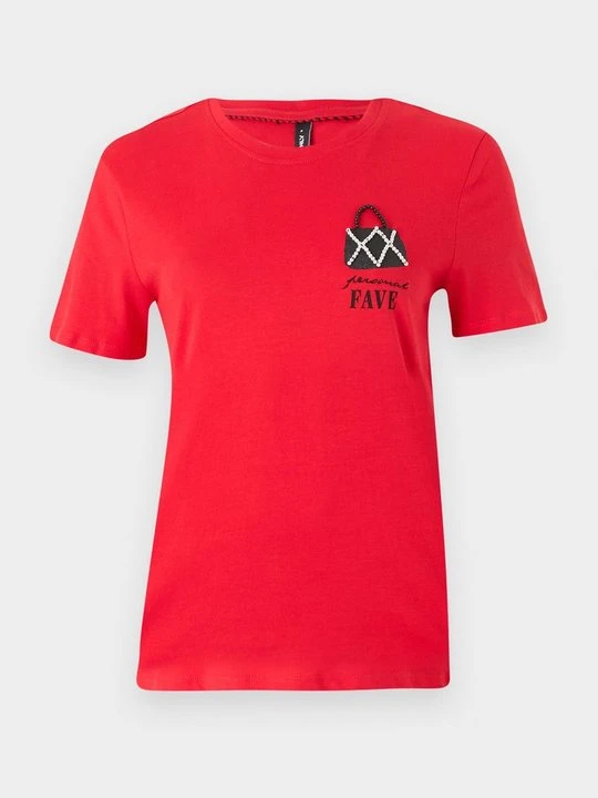 Zdjęcie produktu T-shirt z nadrukiem Only czerwony