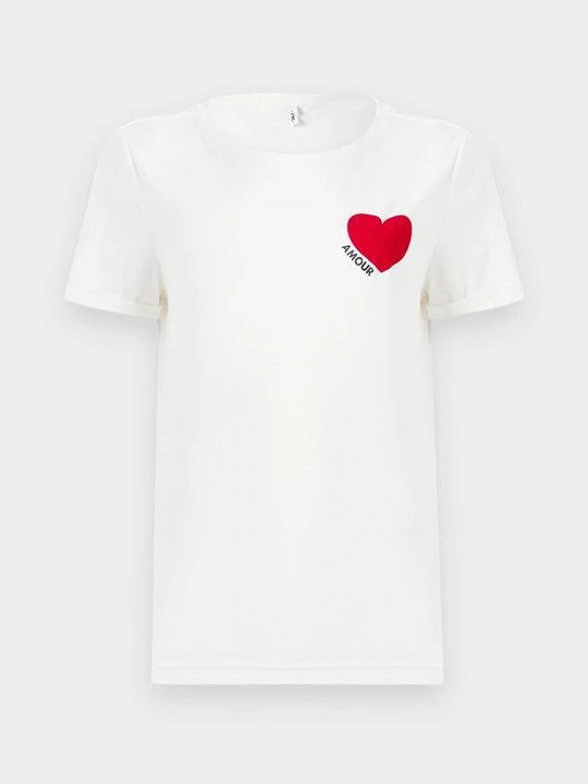 Zdjęcie produktu T-shirt z nadrukiem Only mleczny