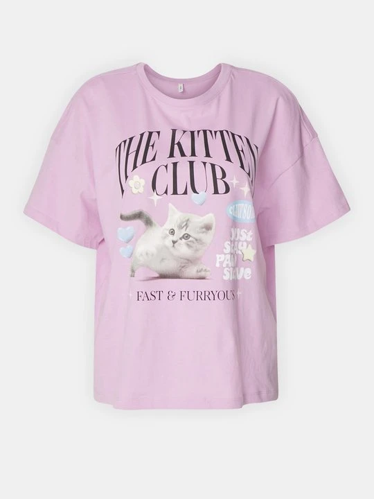 Zdjęcie produktu T-shirt z nadrukiem Only liliowy