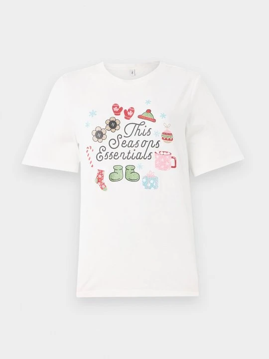 Zdjęcie produktu T-shirt z nadrukiem Only mleczny