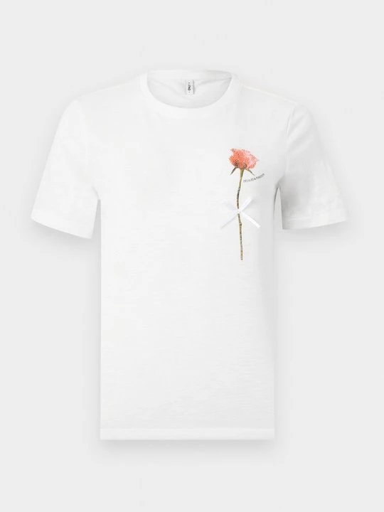 Zdjęcie produktu T-shirt z nadrukiem Only mleczny