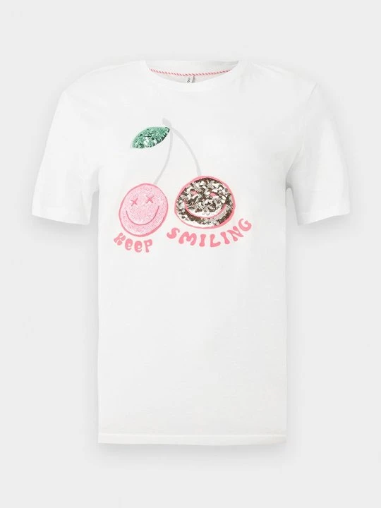 Zdjęcie produktu T-shirt z nadrukiem Only mleczny