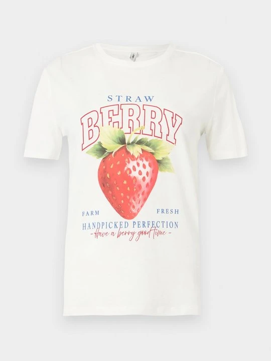Zdjęcie produktu T-shirt z nadrukiem Only mleczny