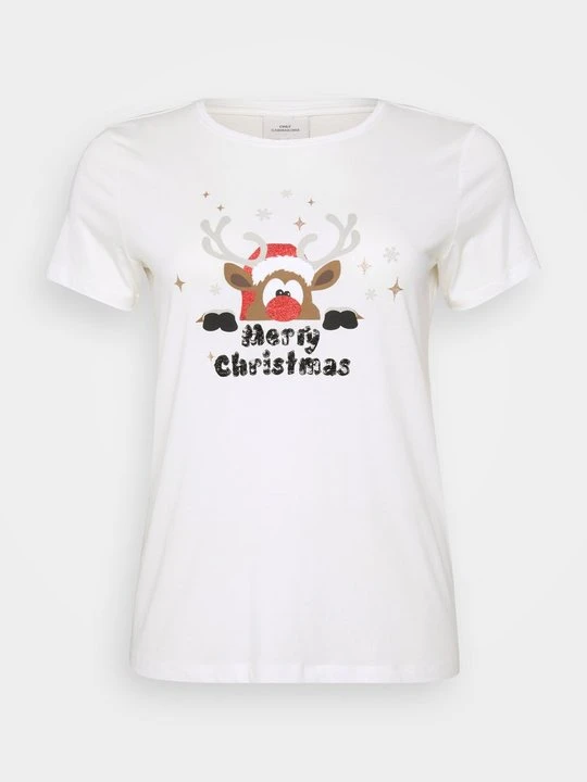 Zdjęcie produktu T-shirt z nadrukiem ONLY Carmakoma mleczny