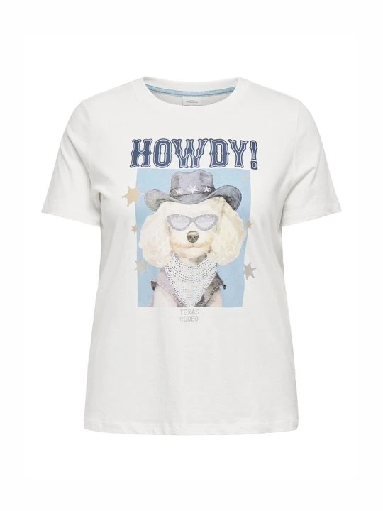 Zdjęcie produktu T-shirt z nadrukiem ONLY Carmakoma mleczny