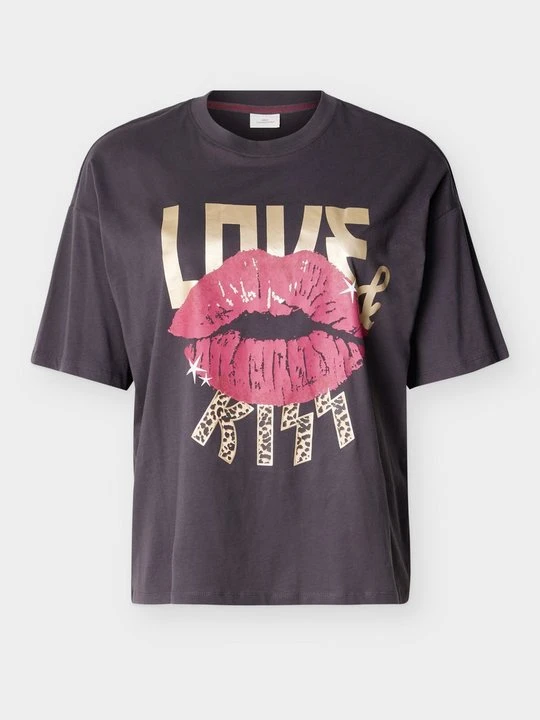 Zdjęcie produktu T-shirt z nadrukiem ONLY Carmakoma szary