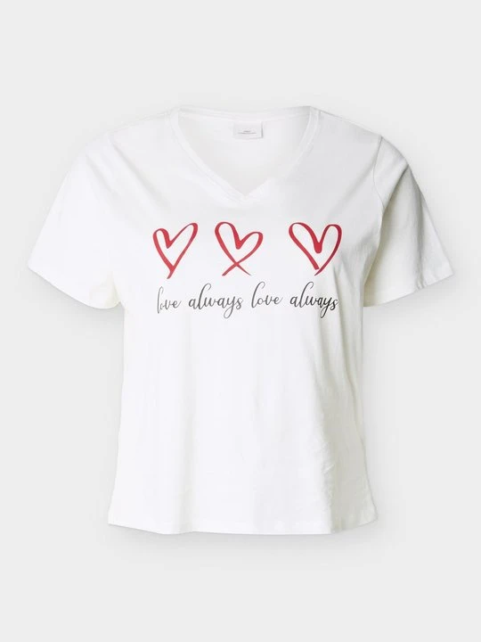 Zdjęcie produktu T-shirt z nadrukiem ONLY Carmakoma mleczny