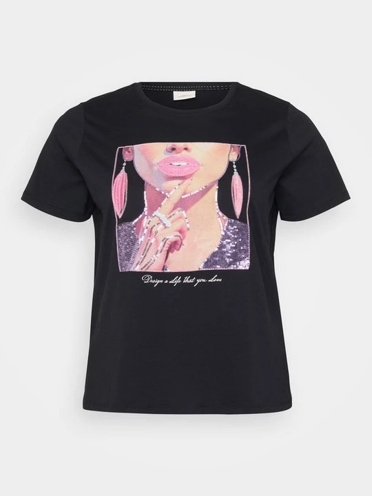 Zdjęcie produktu T-shirt z nadrukiem ONLY Carmakoma czarny