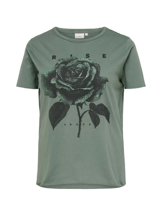 Zdjęcie produktu T-shirt z nadrukiem ONLY Carmakoma jasnozielony