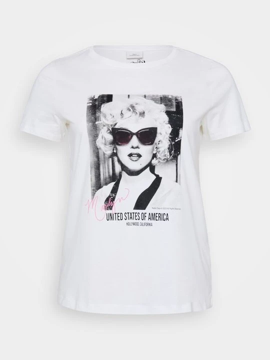 Zdjęcie produktu T-shirt z nadrukiem ONLY Carmakoma mleczny