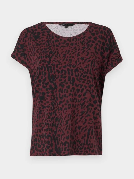 Zdjęcie produktu T-shirt z nadrukiem Only ciemnoczerwony