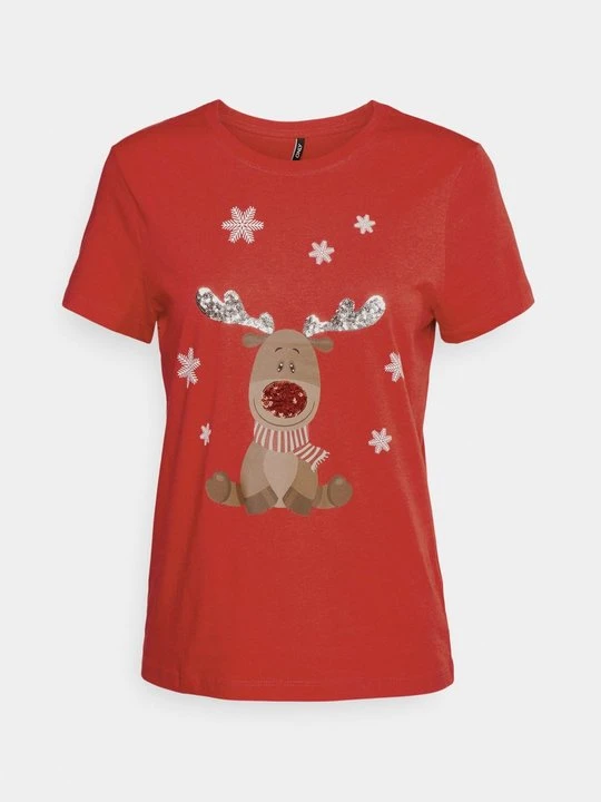 Zdjęcie produktu T-shirt z nadrukiem Only czerwony