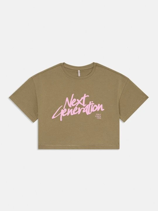 Zdjęcie produktu T-shirt z nadrukiem ONLY GIRLS khaki