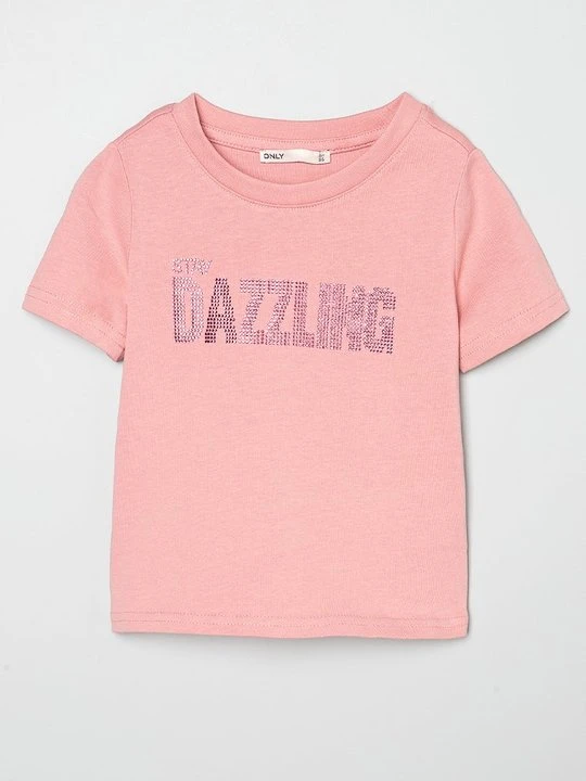 Zdjęcie produktu T-shirt z nadrukiem ONLY GIRLS jasnoróżowy