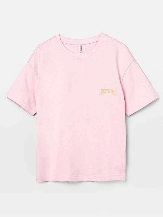 Zdjęcie produktu T-shirt z nadrukiem ONLY GIRLS jasnoróżowy