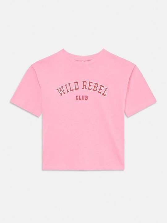 Zdjęcie produktu T-shirt z nadrukiem ONLY GIRLS jasnoróżowy