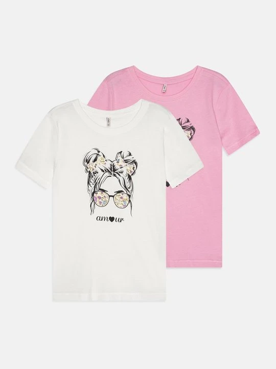 Zdjęcie produktu T-shirt z nadrukiem ONLY GIRLS jasnoróżowy