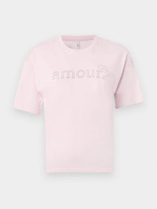 Zdjęcie produktu T-shirt z nadrukiem Only jasnoróżowy