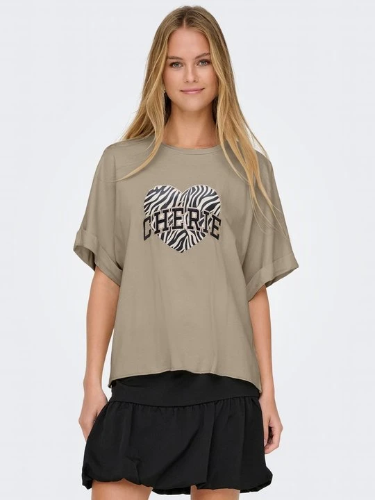 Zdjęcie produktu T-shirt z nadrukiem Only khaki
