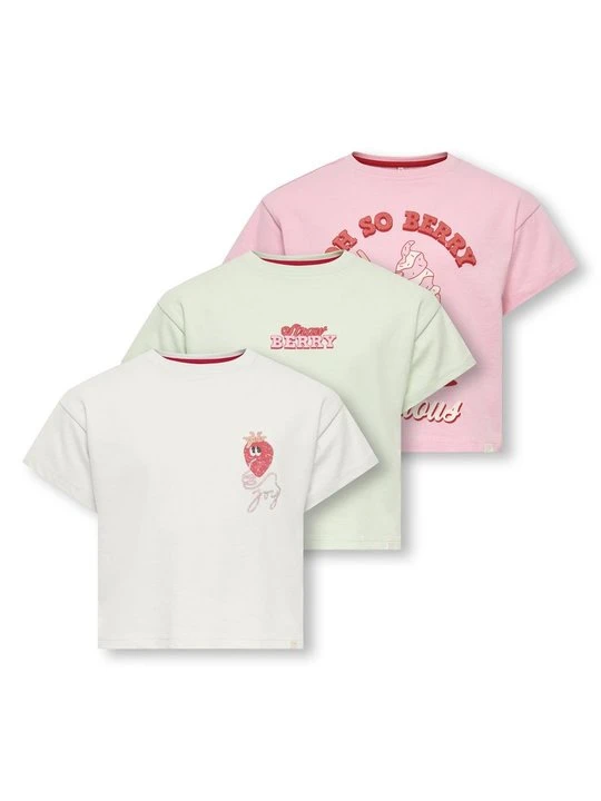 Zdjęcie produktu T-shirt z nadrukiem ONLY MINI jasnoróżowy