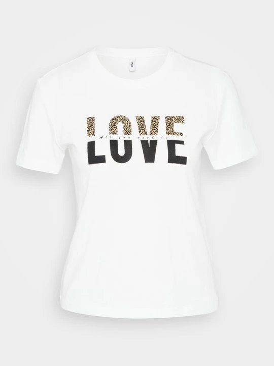 Zdjęcie produktu T-shirt z nadrukiem Only mleczny