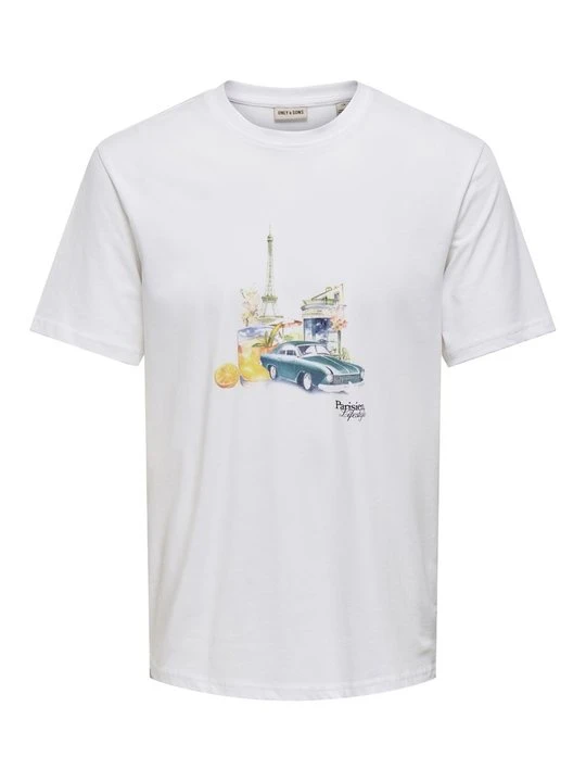 Zdjęcie produktu T-shirt z nadrukiem Only & Sons biały