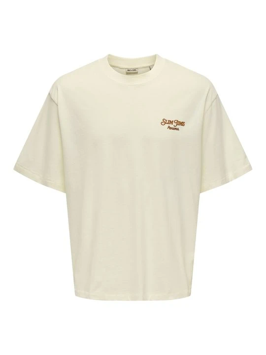 Zdjęcie produktu T-shirt z nadrukiem Only & Sons beżowy