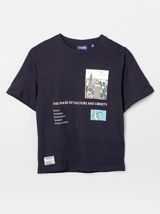 Zdjęcie produktu T-shirt z nadrukiem Only & Sons granatowy
