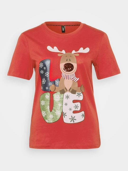 Zdjęcie produktu T-shirt z nadrukiem Only czerwony