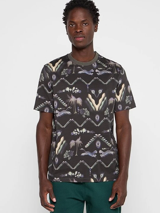 Zdjęcie produktu T-shirt z nadrukiem Paul Smith ciemnobrązowy