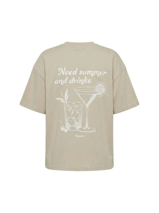 Zdjęcie produktu T-shirt z nadrukiem Pegador beżowy