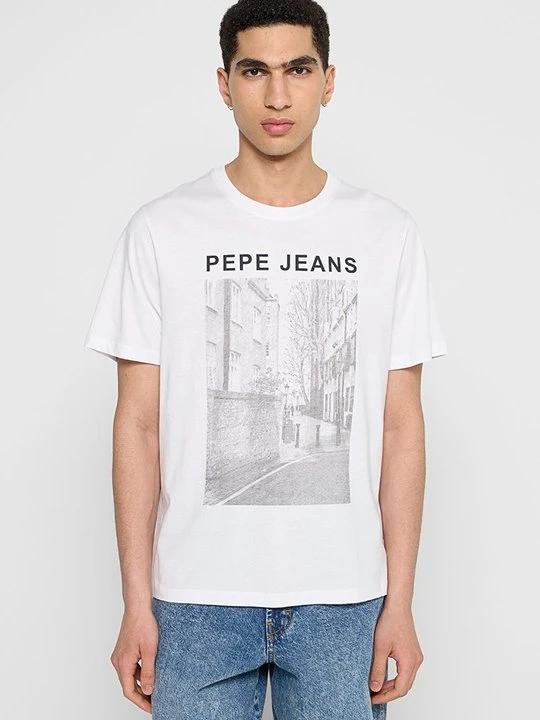 Zdjęcie produktu T-shirt z nadrukiem Pepe Jeans biały