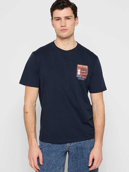 Zdjęcie produktu T-shirt z nadrukiem Pepe Jeans granatowy