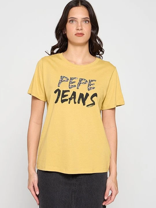 Zdjęcie produktu T-shirt z nadrukiem Pepe Jeans żółty