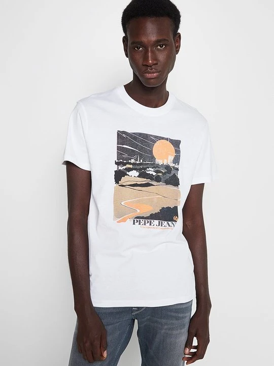 Zdjęcie produktu T-shirt z nadrukiem Pepe Jeans biały