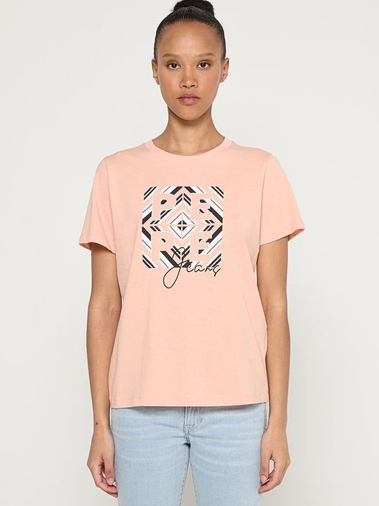 Zdjęcie produktu T-shirt z nadrukiem Pepe Jeans morelowy