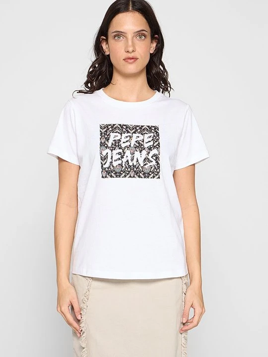Zdjęcie produktu T-shirt z nadrukiem Pepe Jeans biały