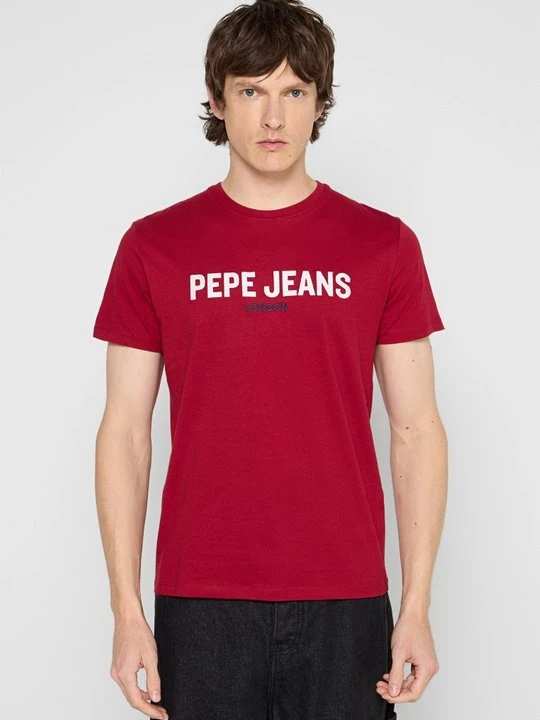 Zdjęcie produktu T-shirt z nadrukiem Pepe Jeans czerwony